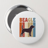 Badge Rond 10 Cm Conception vectorielle à rayures rétro de chien Be (Devant & derrière)