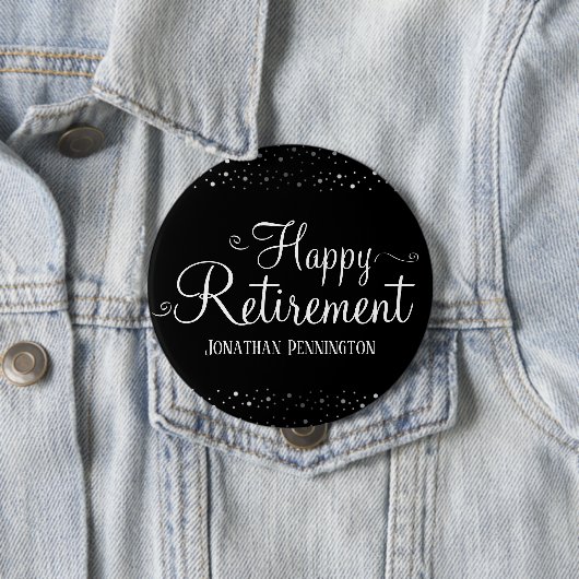 Badge Rond 10 Cm Confetti de retraite (En situation)