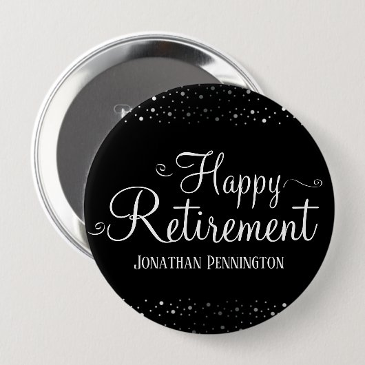 Badge Rond 10 Cm Confetti de retraite (Devant & derrière)