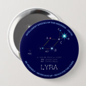 Badge Rond 10 Cm Constellation de l'hémisphère Nord Lyra (Devant & derrière)