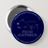 Badge Rond 10 Cm Constellation de l'hémisphère Sud Piscis Austrinus (Devant & derrière)