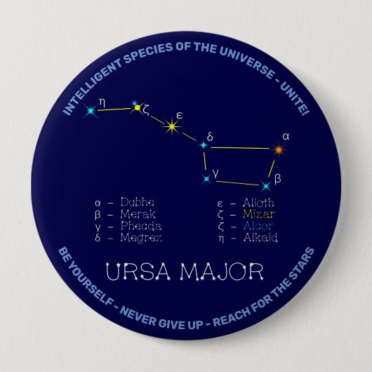Badge Rond 10 Cm Constellation Ursa major (Devant)