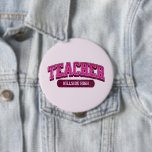 Badge Rond 10 Cm Cool sur mesure École moderne enseignant tendance<br><div class="desc">Devenez professeur moderne et élégant avec ce bouton cool personnalisé ! Design tendance qui crie professionnalisme et flair. Élevez votre vibe de classe !</div>