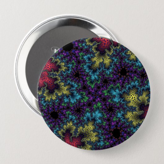 Badge Rond 10 Cm Coral Rainbow Speckle (Devant & derrière)
