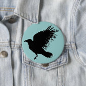 Badge Rond 10 Cm Corbeau - noir (En situation)