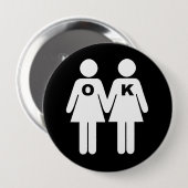 Badge Rond 10 Cm CORRECT POUR ÊTRE GAIE (lesbienne) - (Devant & derrière)