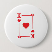 Badge Rond 10 Cm Correspondance Coeurs Roi Convient Jeux Cartes Mod (Devant)