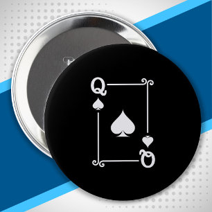 Badge Rond 10 Cm Correspondance Queen Spades Convient Jouer Cartes 