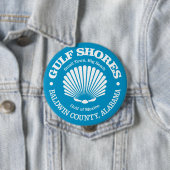 Badge Rond 10 Cm Côte du Golfe (coquillage) (En situation)