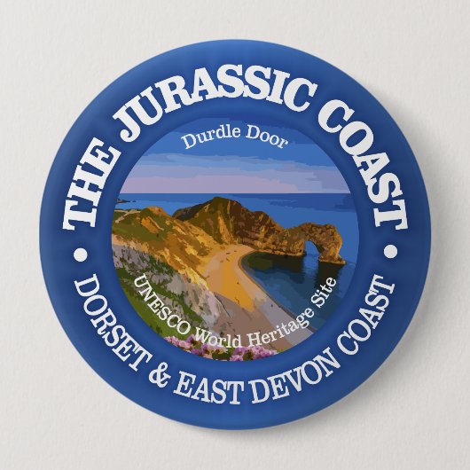 Badge Rond 10 Cm Côte Jurassique (Devant)