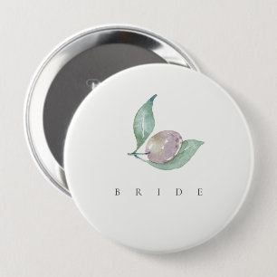 BADGE ROND 10 CM COULEUR D'EAU VERTE BLEU PURPLE FOLIAGE OLIVE BRID