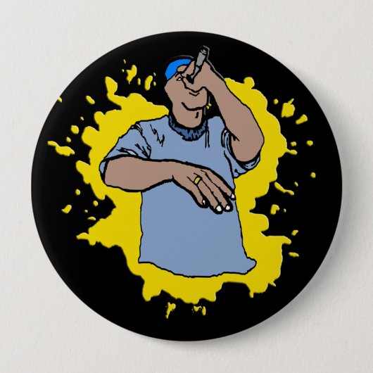 Badge Rond 10 Cm Coup sec et dur de Hiphop (Devant)