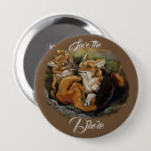 Badge Rond 10 Cm Couple de câlin (Devant & derrière)