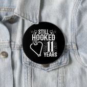 Badge Rond 10 Cm Couples mariés 11 ans (En situation)