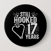 Badge Rond 10 Cm Couples mariés 17 ans (Devant)