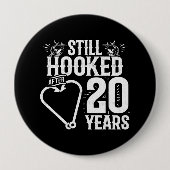Badge Rond 10 Cm Couples mariés 20 ans (Devant)