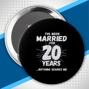 Badge Rond 10 Cm Couples mariés 20 ans drôle 20e anniversaire