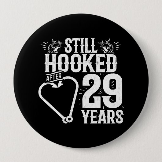 Badge Rond 10 Cm Couples mariés 29 ans (Devant)