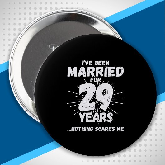 Badge Rond 10 Cm Couples mariés 29 ans drôle 29e anniversaire
