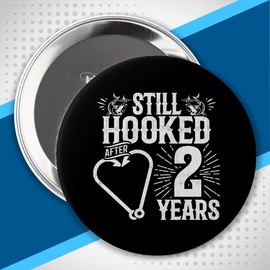 Badge Rond 10 Cm Couples mariés 2 ans