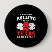 Badge Rond 10 Cm Couples mariés 2 ans drôle 2e anniversaire (Devant)