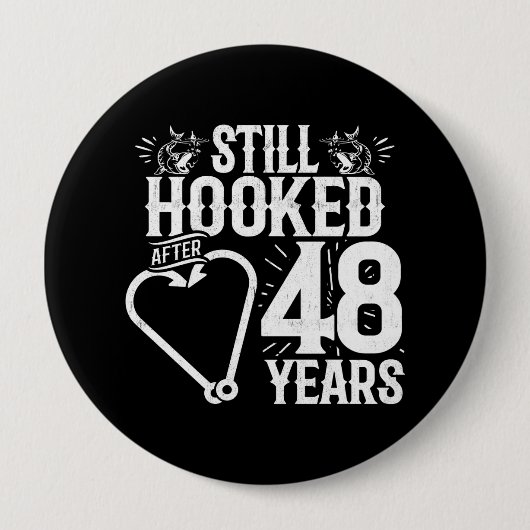 Badge Rond 10 Cm Couples mariés 48 ans (Devant)