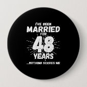 Badge Rond 10 Cm Couples mariés 48 ans drôle 48e anniversaire (Devant)