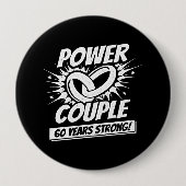 Badge Rond 10 Cm Couples mariés 60e Anniversaire Fort de 60 ans (Devant)