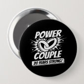Badge Rond 10 Cm Couples mariés à 20 ans et forts (Devant & derrière)