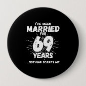 Badge Rond 10 Cm Couples Married 69 Years Funny 69th Anniversary (Devant)
