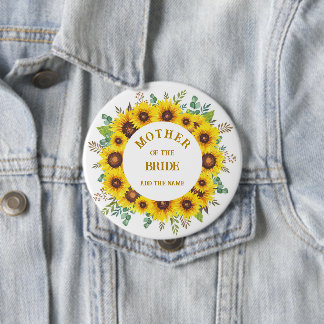 Badge Rond 10 Cm Couronne de fleurs rose élégante pour la mère de l