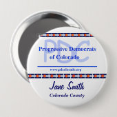 Badge Rond 10 Cm Coutume 4" bouton de PDC (Devant & derrière)