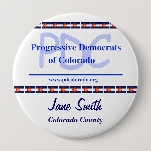 Badge Rond 10 Cm Coutume 4" bouton de PDC (Devant)