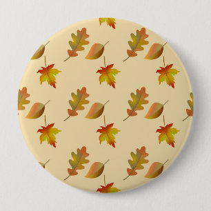 Badge Rond 10 Cm Cozy autumn maple leaves oak leaves