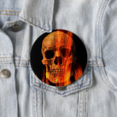 Badge Rond 10 Cm Crâne flamboyant (En situation)