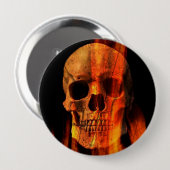 Badge Rond 10 Cm Crâne flamboyant (Devant & derrière)