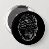Badge Rond 10 Cm Crâne noir (Devant & derrière)