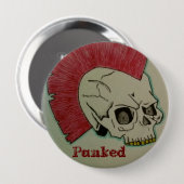 Badge Rond 10 Cm Crâne punk (Devant & derrière)