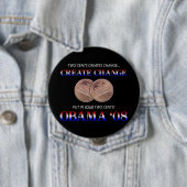 Badge Rond 10 Cm Créez le changement avec Obama (En situation)