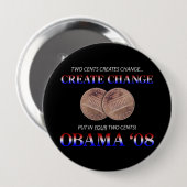 Badge Rond 10 Cm Créez le changement avec Obama (Devant & derrière)