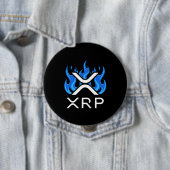 Badge Rond 10 Cm Cryptomonnaie XRP Crypto Blue Flames Fire Melt (En situation)
