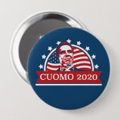 Badge Rond 10 Cm Cuomo 2020 | Vote pour le président (Devant & derrière)