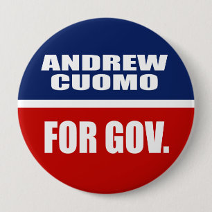 BADGE ROND 10 CM CUOMO D'ANDREW POUR LE GOUVERNEUR