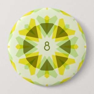 Badge Rond 10 Cm Custom Age Bright Jaune Green Star Enfant's Birday