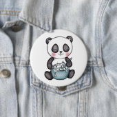 Badge Rond 10 Cm Cute Panda (En situation)