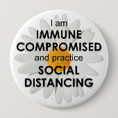 Badge Rond 10 Cm Daisy Immune Compromised 4" Button (Devant)