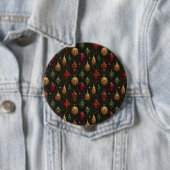 Badge Rond 10 Cm Damassé festif (En situation)
