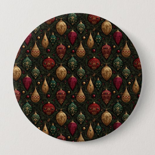 Badge Rond 10 Cm Damassé festif (Devant)