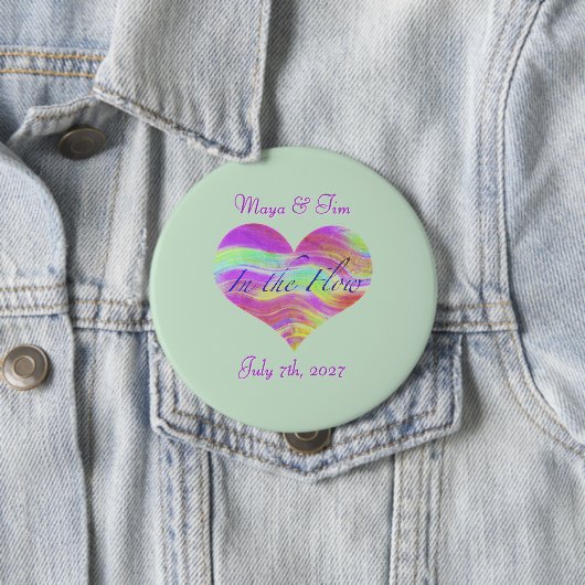 Badge Rond 10 Cm Dans le Flux de l'Amour (En situation)
