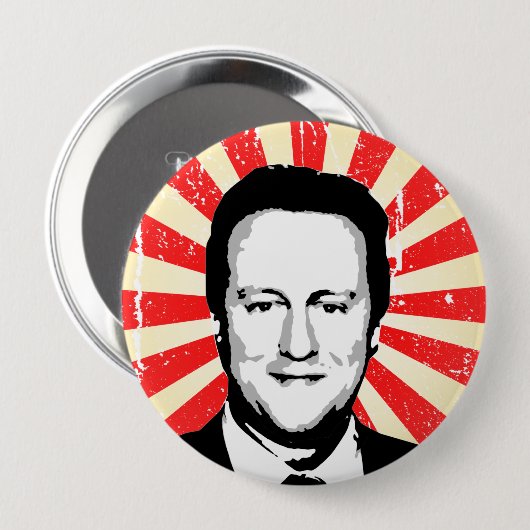 Badge Rond 10 Cm David Cameron (Devant & derrière)